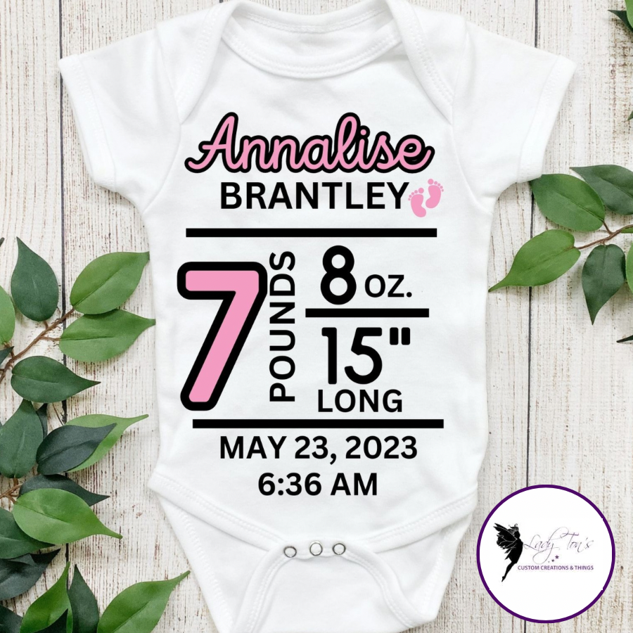 Birth Announcement Baby Onesies