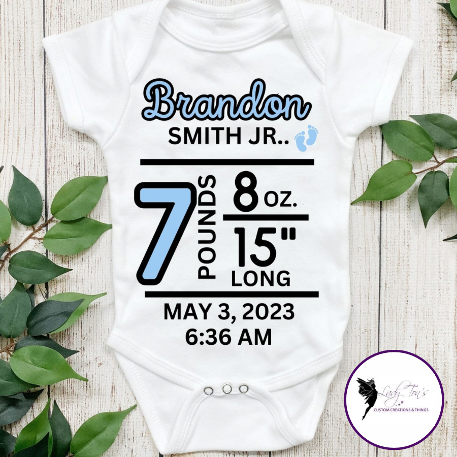 Birth Announcement Baby Onesies